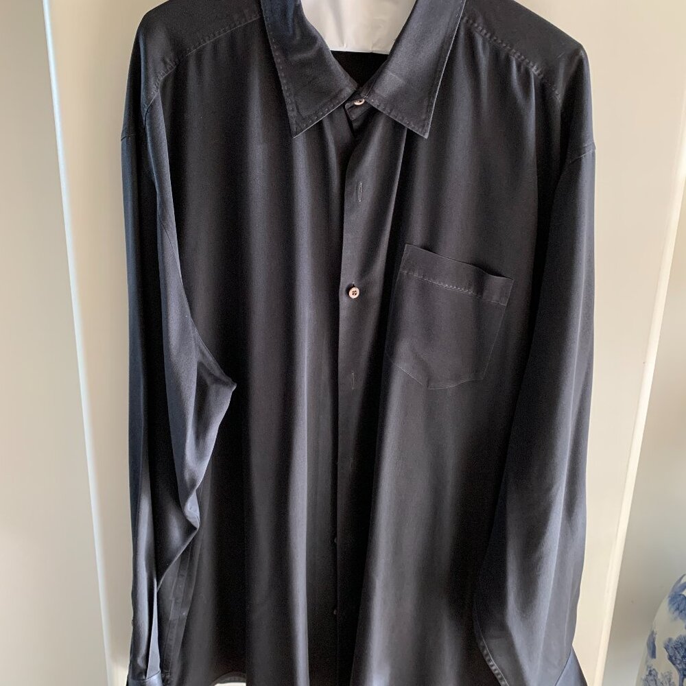 Tommy Bahama Black Silk Long Sleeve Button Up Shirt